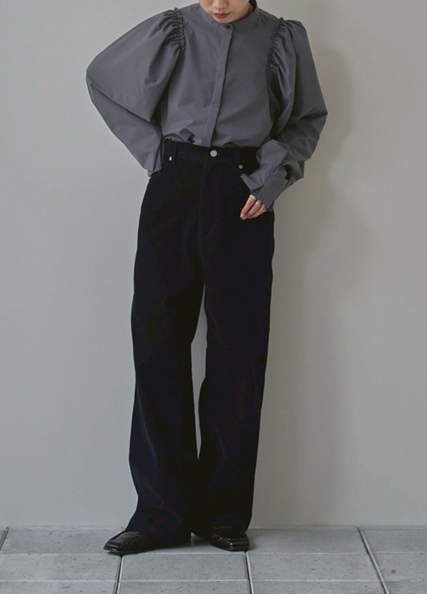 格紋公主澎袖造型襯衫